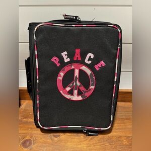 Tech gear black and pink camo peace large 3 ring binder zipper school